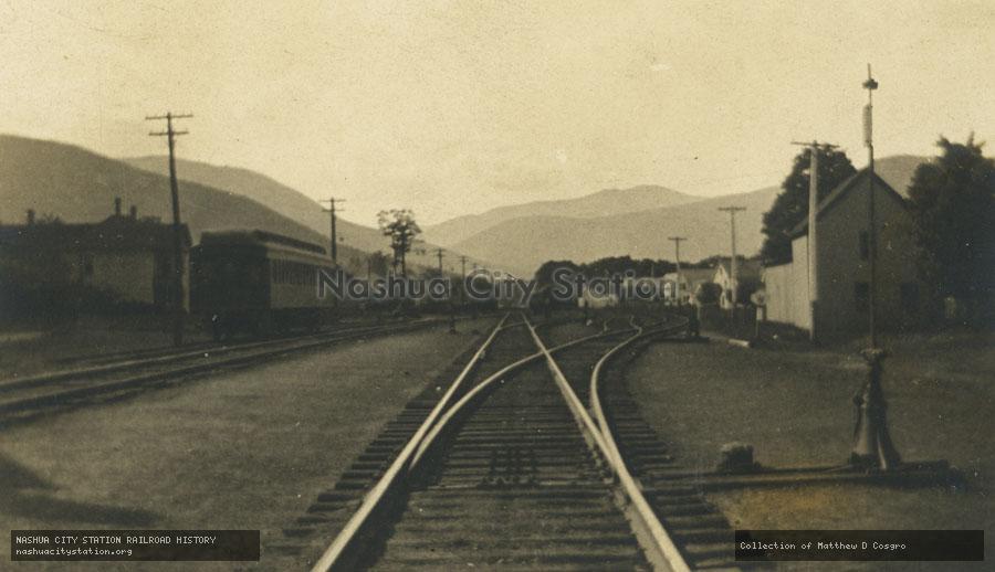 Postcard: Railroad yard, Bartlett, New Hampshire